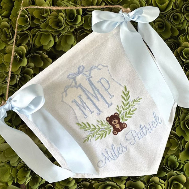 Custom Baby Welcome Banner Baby Shower with BOWS
