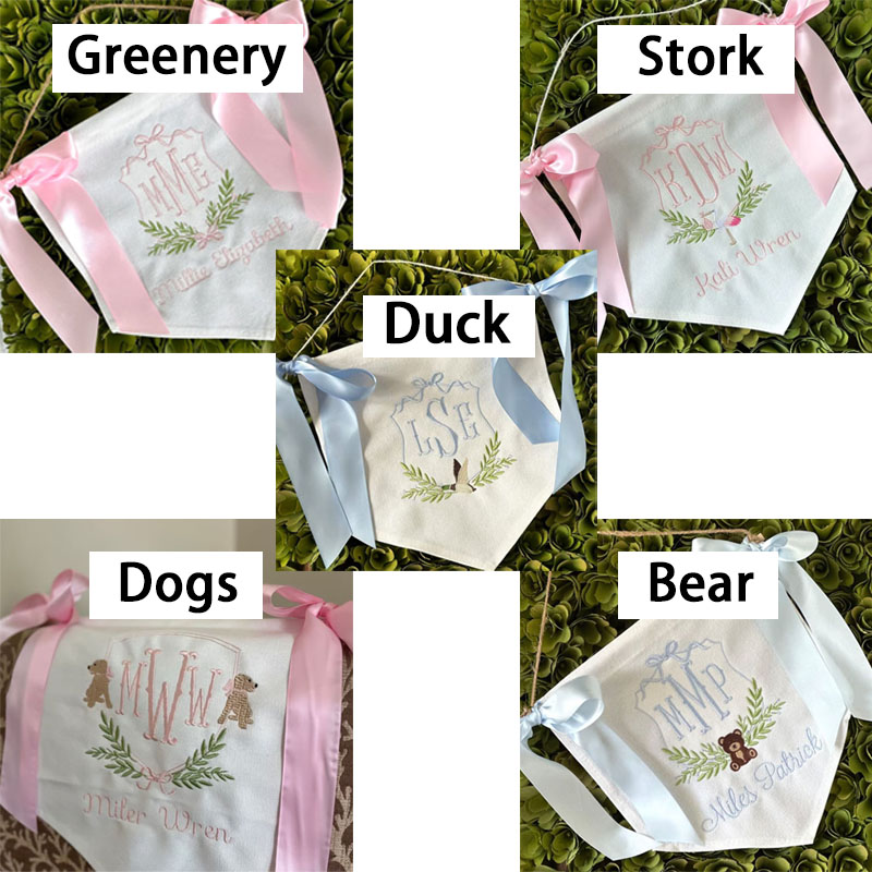Custom Baby Welcome Banner Baby Shower with BOWS