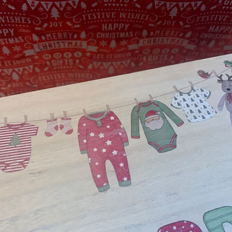 1st Personalised Bodysuit Toy Wooden Christmas Eve Box