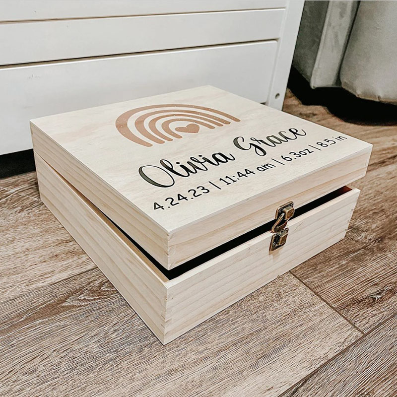 Personalized Memory Box Rainbow Baby Gift Box