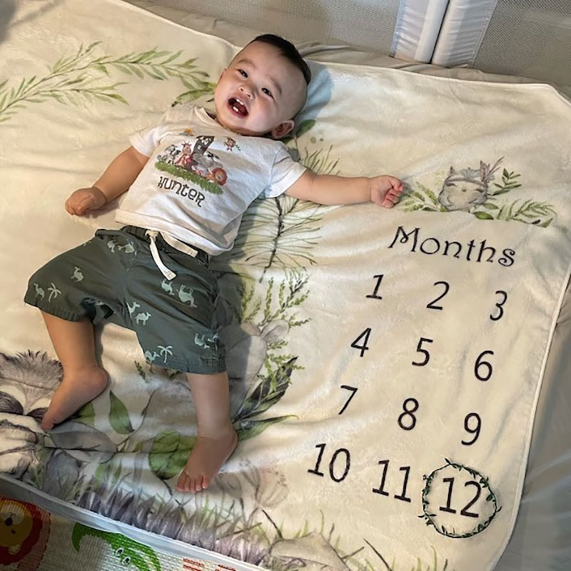 Personalized First Birthday One Year Birthday Shirt with Animals