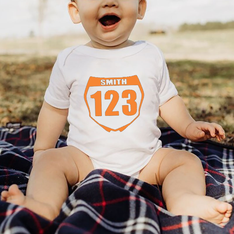 Future Racer Rider Infant Name Jersey Onesie Baby One Piece Bodysuit