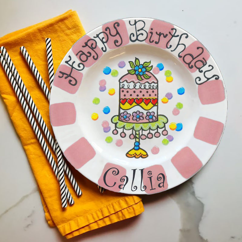 Happy Birthday Cake Custom Name Plate & Mug Easter Gift 