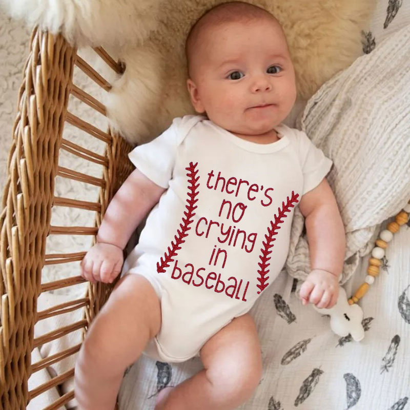 There's No Crying In Baseball Baby Girl Outfit