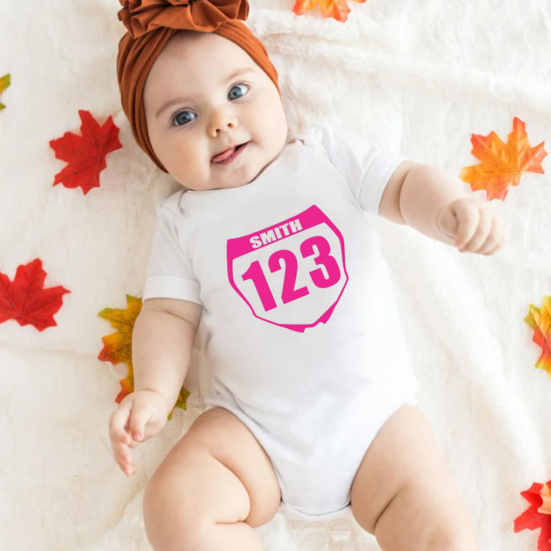 Future Racer Rider Infant Name Jersey Onesie Baby One Piece Bodysuit