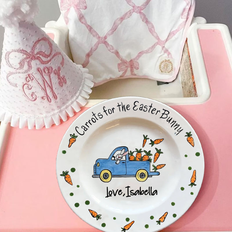 Carrots for Easter Bunny Plate Truck Design Plate & Mug Easter Gift 