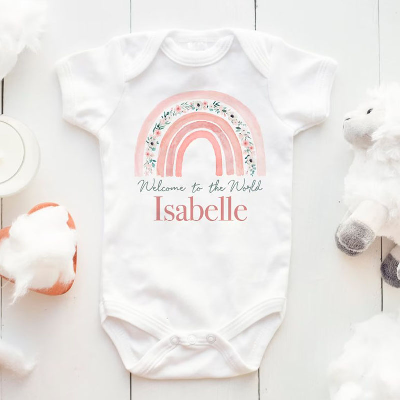 Personalised Hello World Babygrow Sleepsuit Coming Home Gift