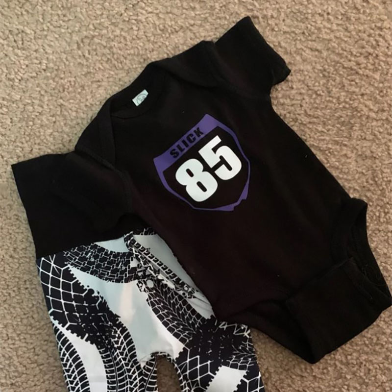 Future Racer Rider Infant Name Jersey Onesie Baby One Piece Bodysuit