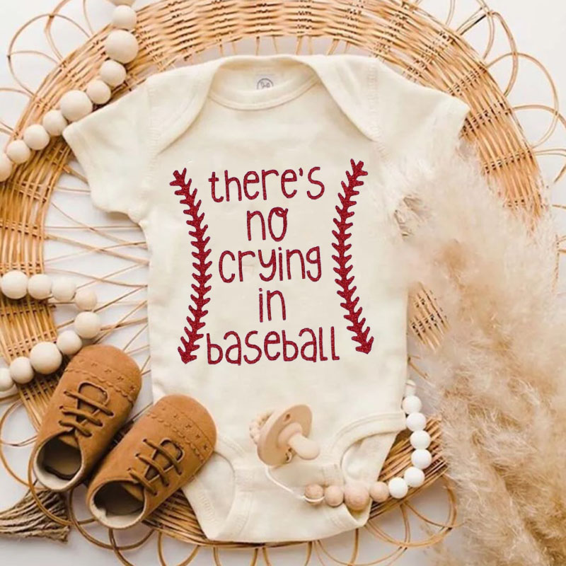 There's No Crying In Baseball Baby Girl Outfit