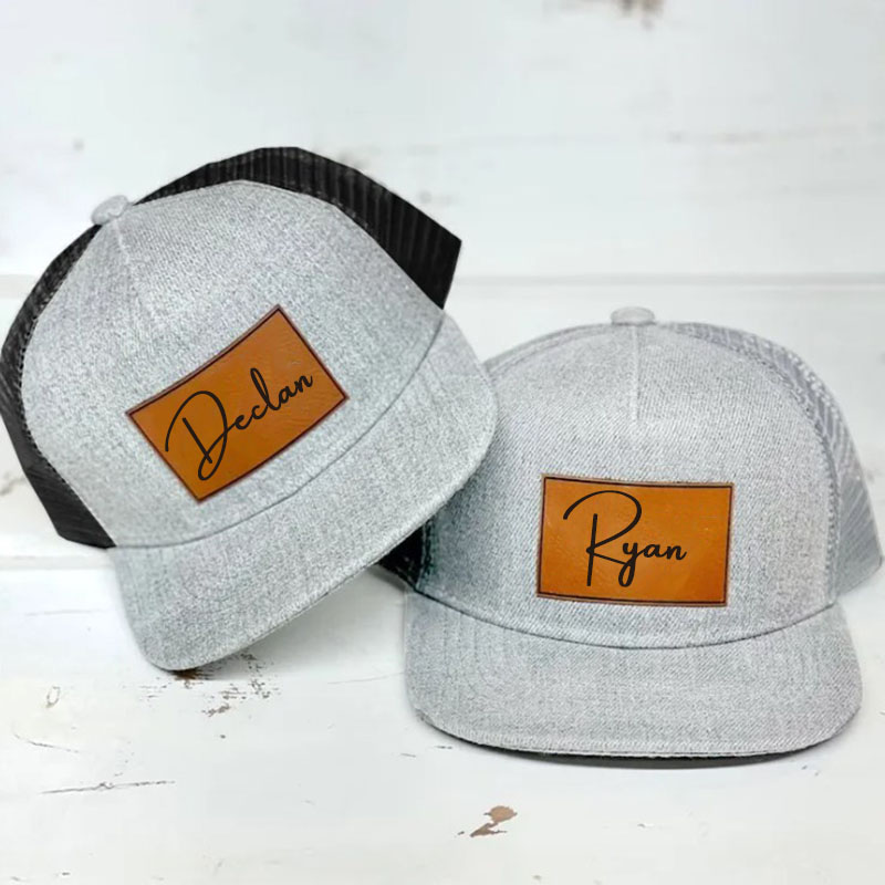 Dad and Son Engraved Name Baseball Cap Father'day Mesh hat