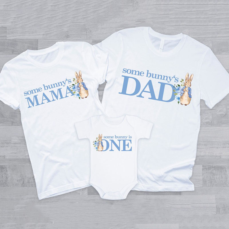 Peter Rabbit Family T-Shirts for his 1st Birthday Party Baby Onesie
