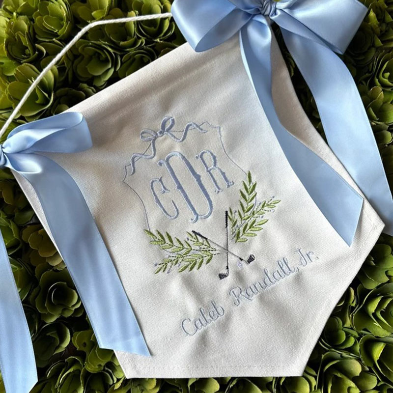Custom Baby Banner with Floral Welcome Banner