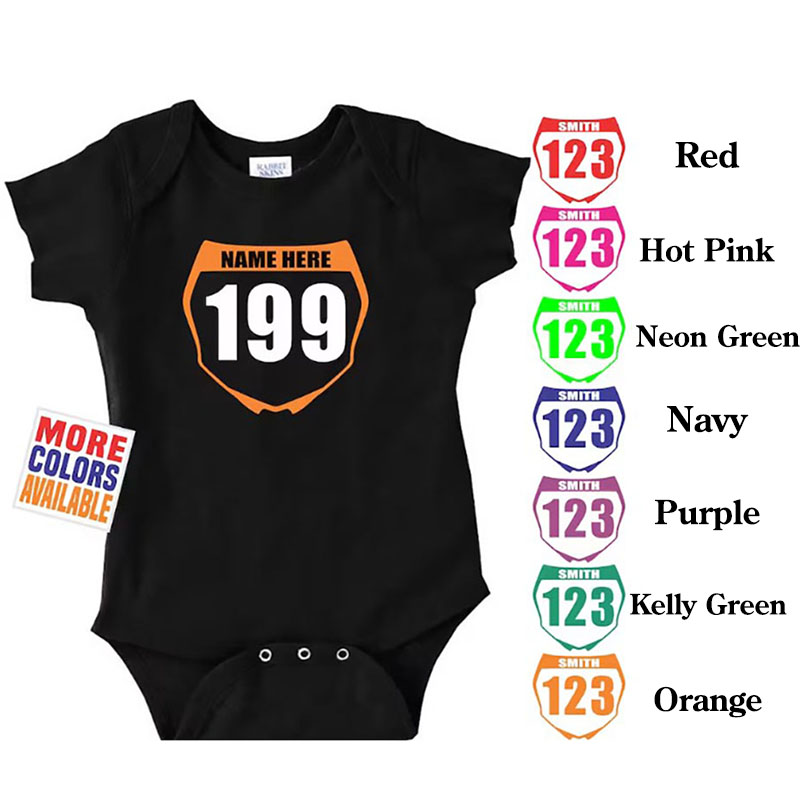 Future Racer Rider Infant Name Jersey Onesie Baby One Piece Bodysuit
