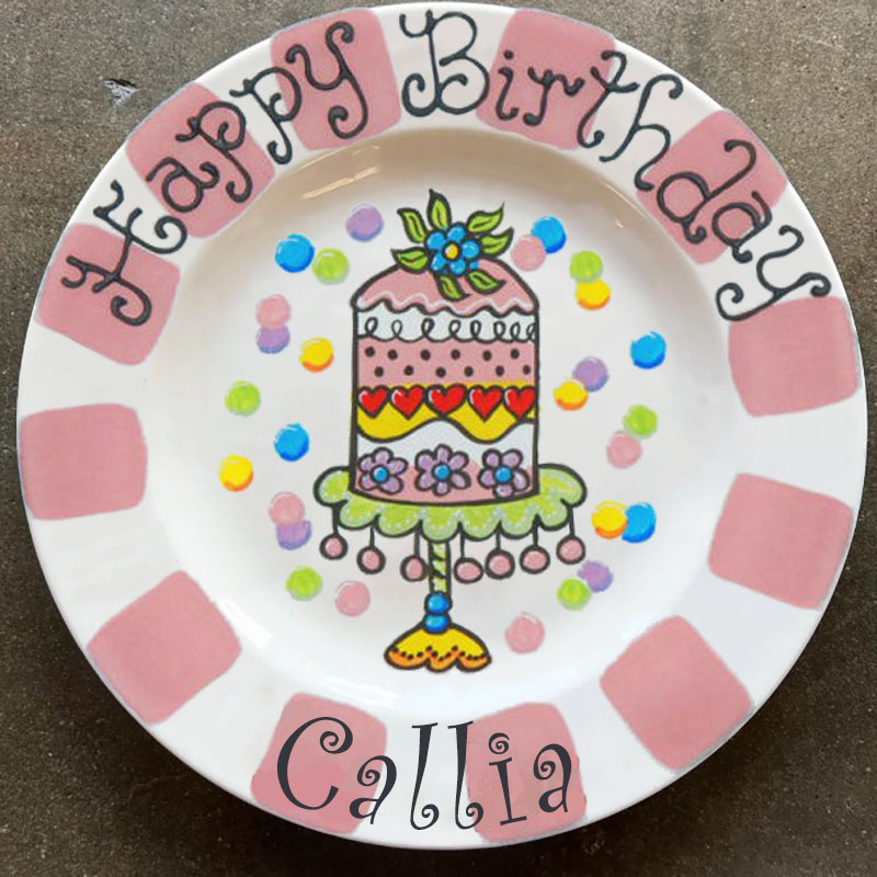 Happy Birthday Cake Custom Name Plate & Mug Easter Gift 