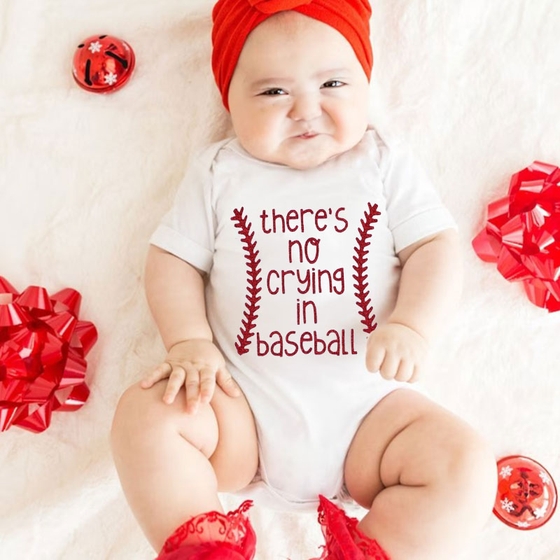 There's No Crying In Baseball Baby Girl Outfit