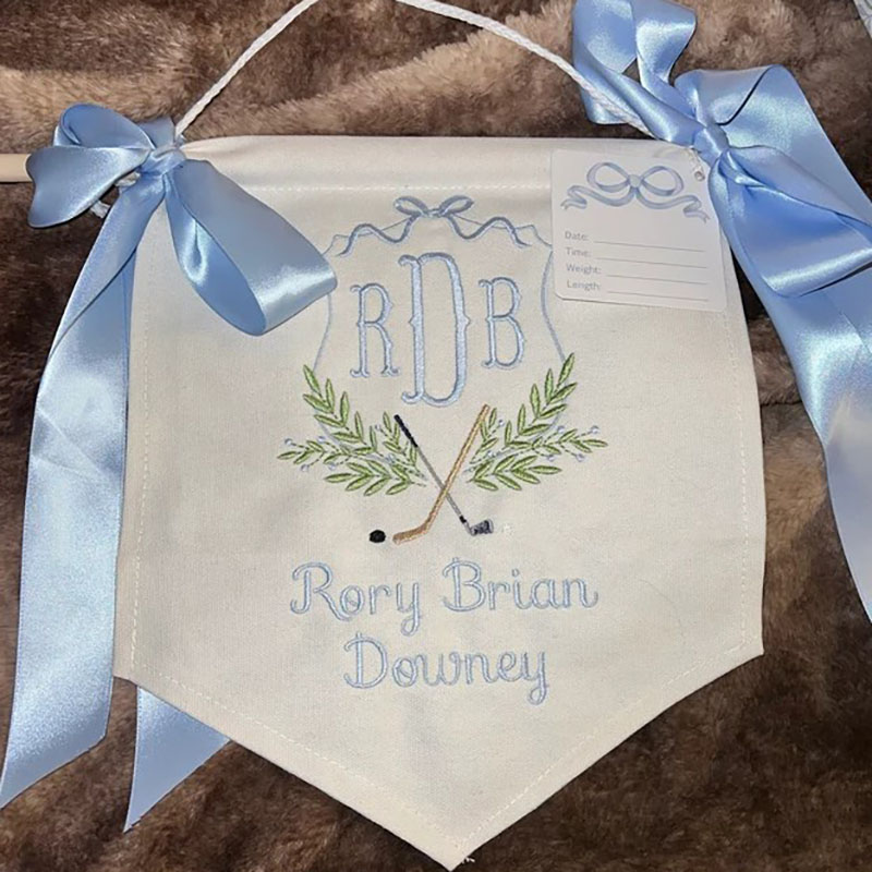 Custom Baby Banner with Floral Welcome Banner