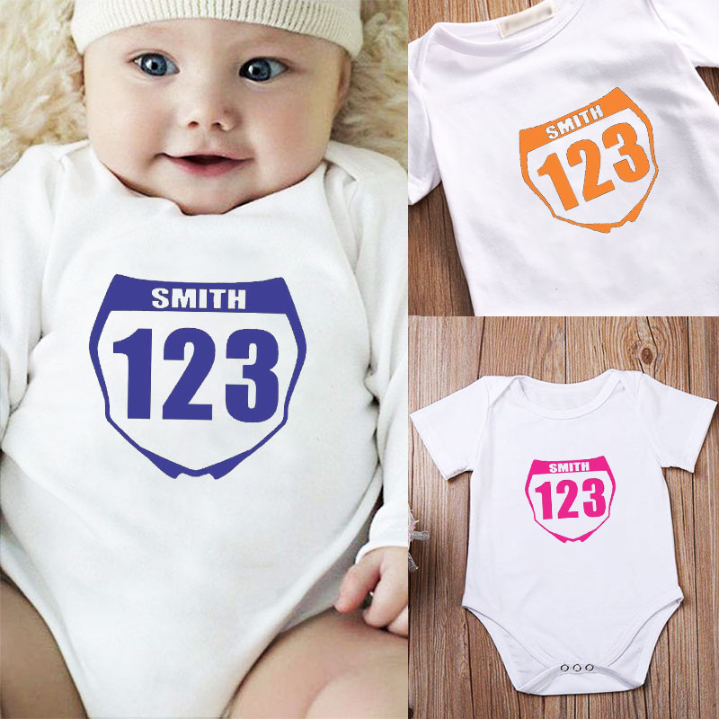 Future Racer Rider Infant Name Jersey Onesie Baby One Piece Bodysuit