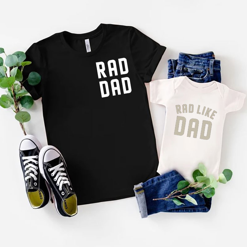 [Baby Bodysuit]Rad Dad and Rad Like Dad Fathers Day Baby Bodysuit