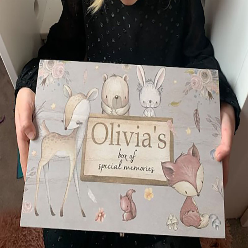 Personalised Safari Animals Keepsake Box Perfect Xmas gift