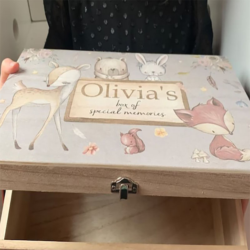 Personalised Safari Animals Keepsake Box Perfect Xmas gift