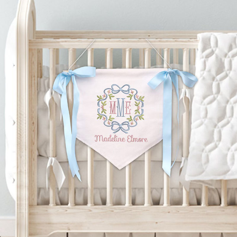 Personalized Baby Banner Ribbon Welcome Banner with bows