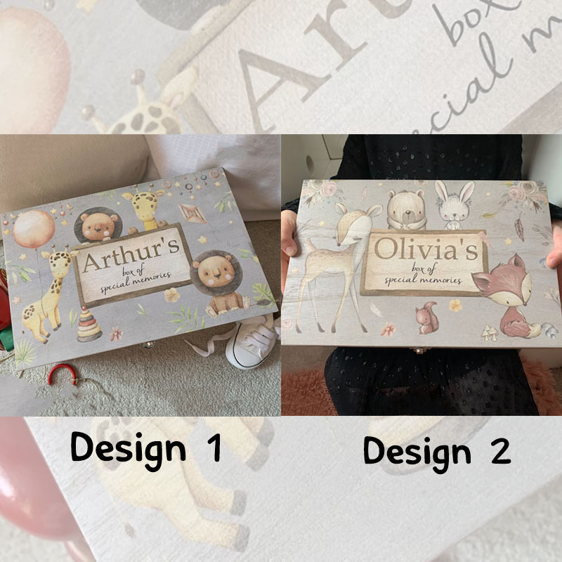 Personalised Safari Animals Keepsake Box Perfect Xmas gift