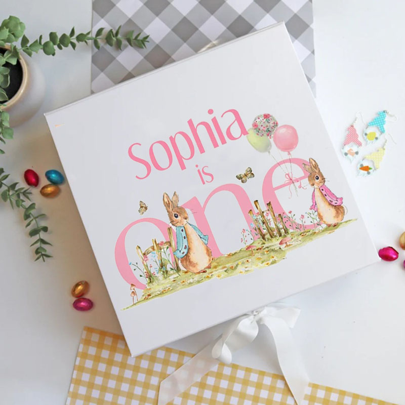 Personalised Baby's First Easter Bunny Gift Box