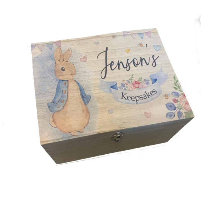 Pink Blue Bunny Personalised Keepsake Box Perfect Xmas gift