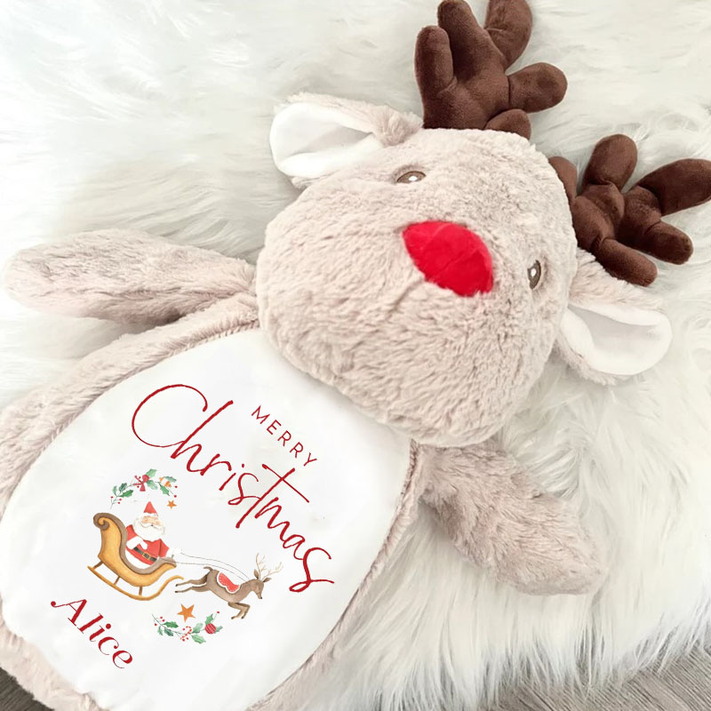 Merry Christmas Santa's Sleigh Luxury Pattern Reindeer Toy Christmas Eve Gifts