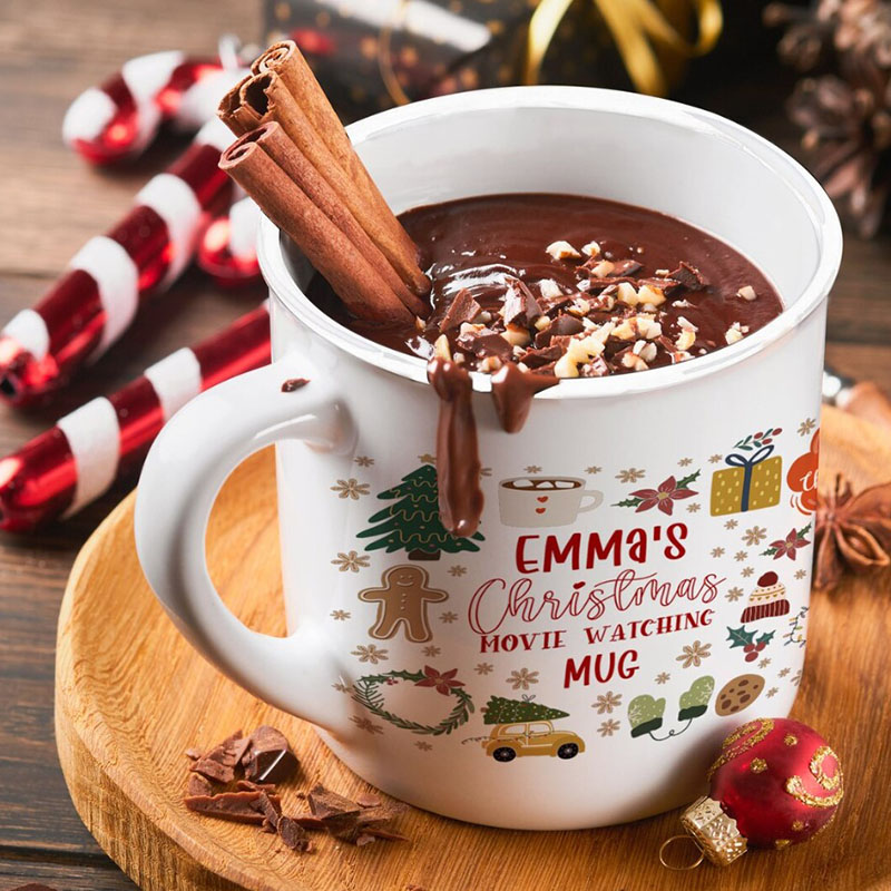 Personalised Christmas Movie Watching Mug Xmas Hot Chocolate Mug