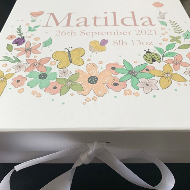 Personalised Baby Girl Flower Design Easter Gift Box