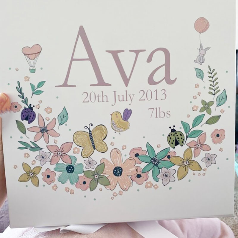 Personalised Baby Girl Flower Design Easter Gift Box