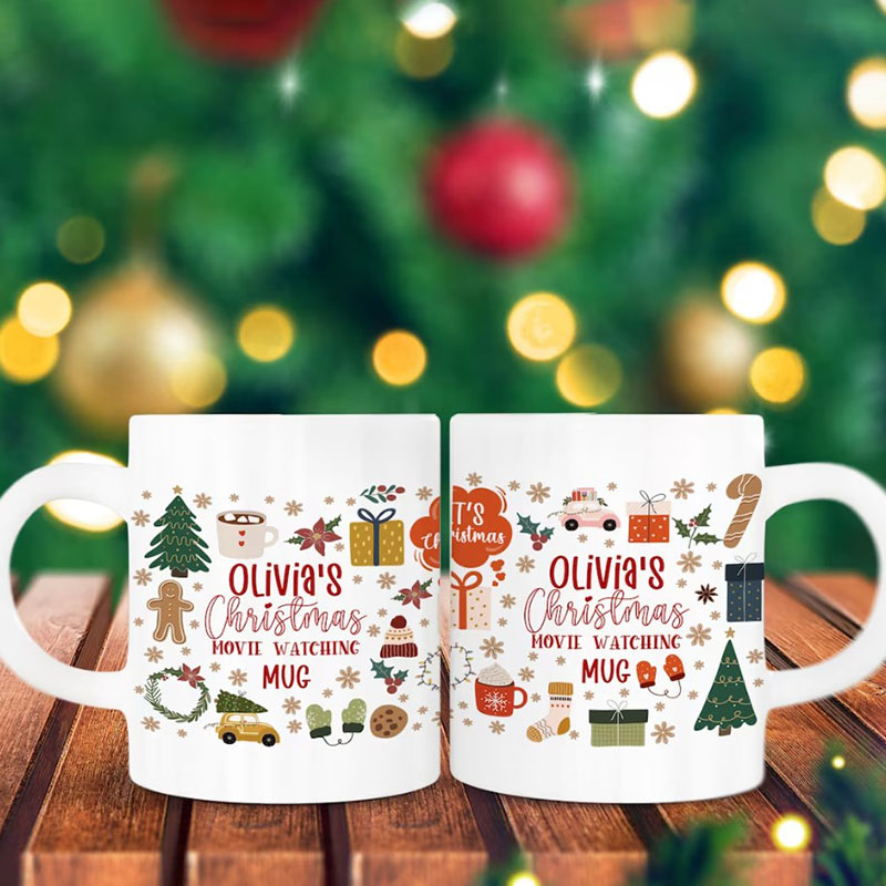Personalised Christmas Movie Watching Mug Xmas Hot Chocolate Mug