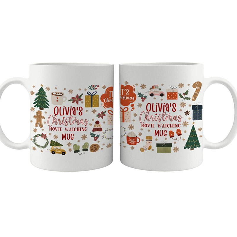 Personalised Christmas Movie Watching Mug Xmas Hot Chocolate Mug