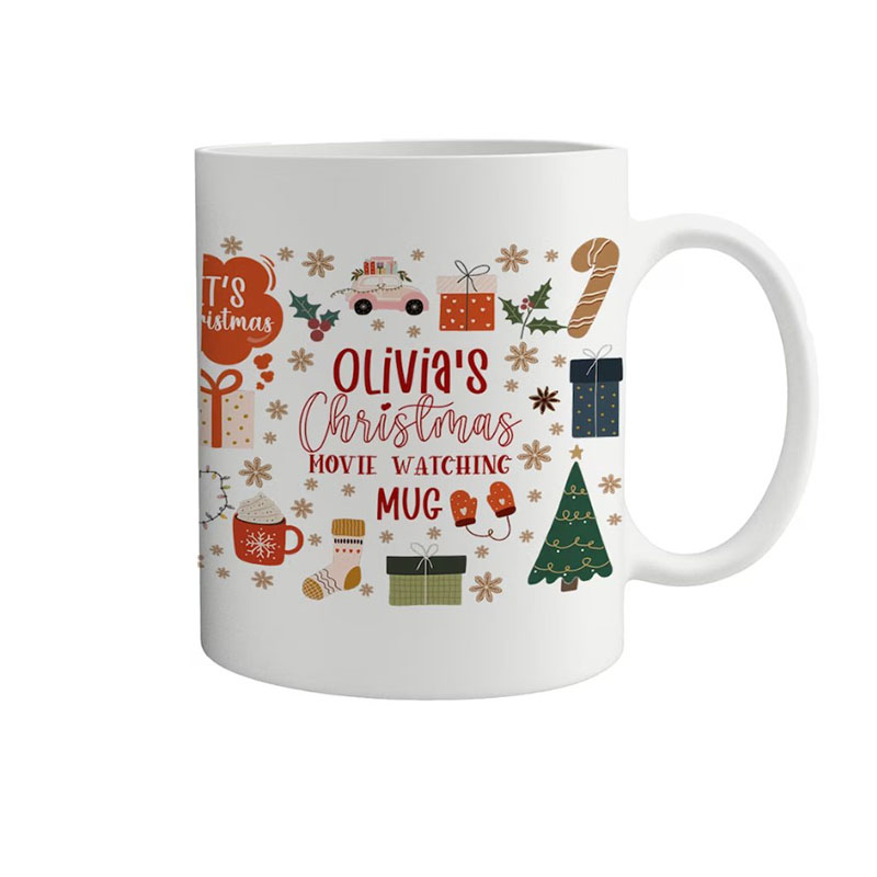 Personalised Christmas Movie Watching Mug Xmas Hot Chocolate Mug