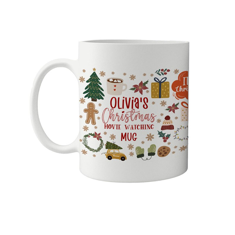 Personalised Christmas Movie Watching Mug Xmas Hot Chocolate Mug