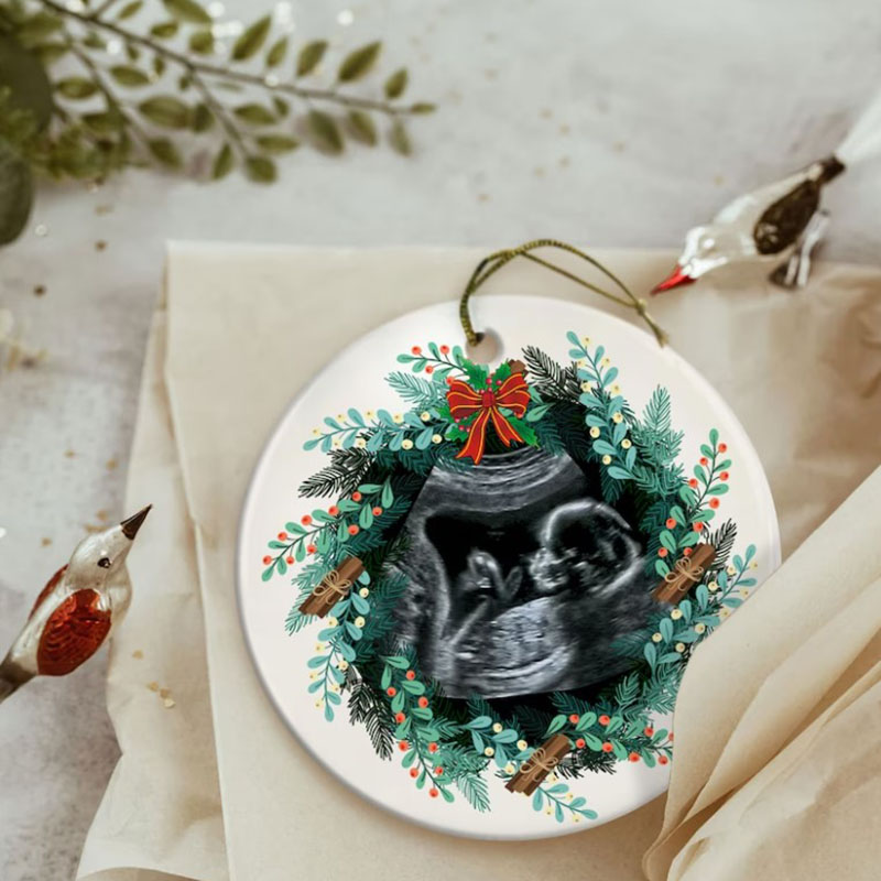 Pregnancy Reveal Christmas Ornament Our Last Christmas with Silent Nights