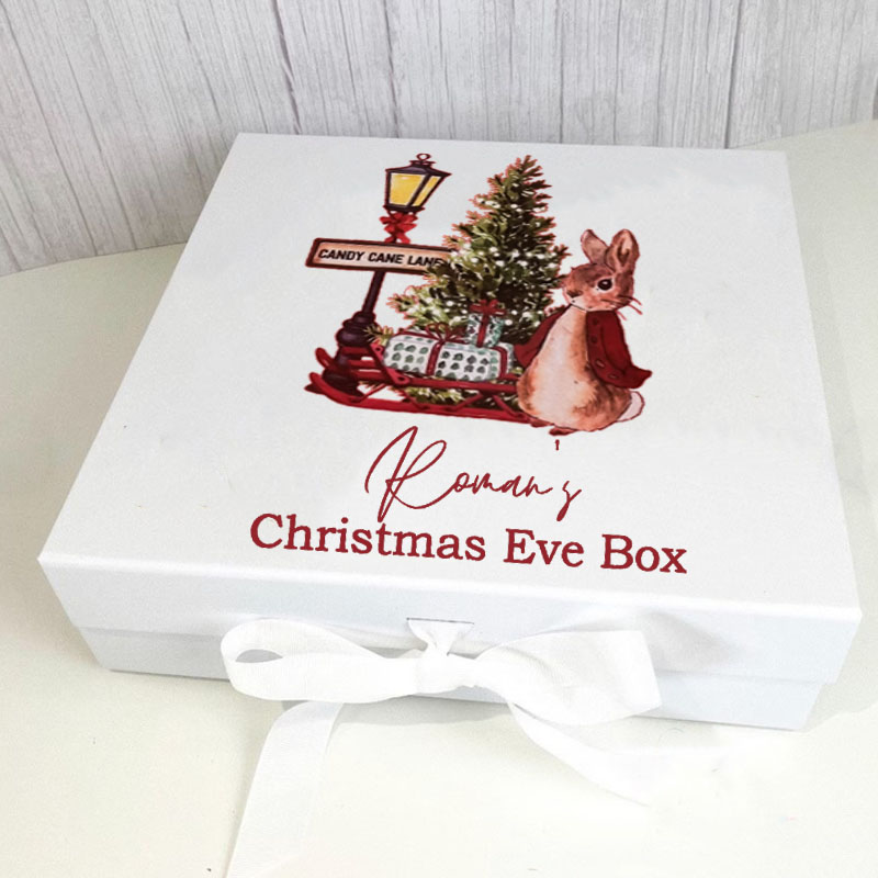 Candy Cane Lane Rabbit Personalised Christmas Eve Box