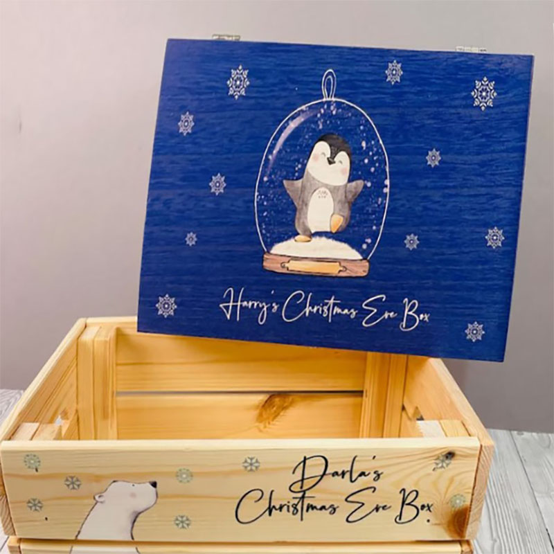 Night Before Christmas Surprise Personalised Reindeer Penguin Box