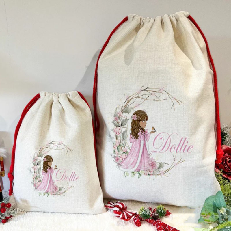Custom Christmas Sack Girls Christmas Bag Ginger Bread House Christmas Sack