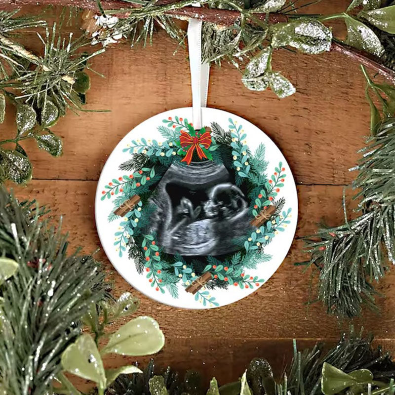 Pregnancy Reveal Christmas Ornament Our Last Christmas with Silent Nights