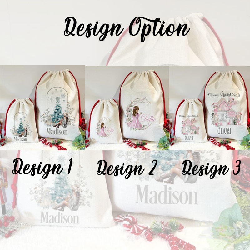 Custom Christmas Sack Girls Christmas Bag Ginger Bread House Christmas Sack