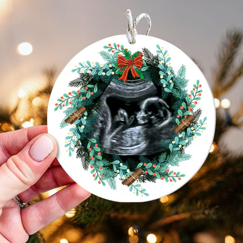 Pregnancy Reveal Christmas Ornament Our Last Christmas with Silent Nights