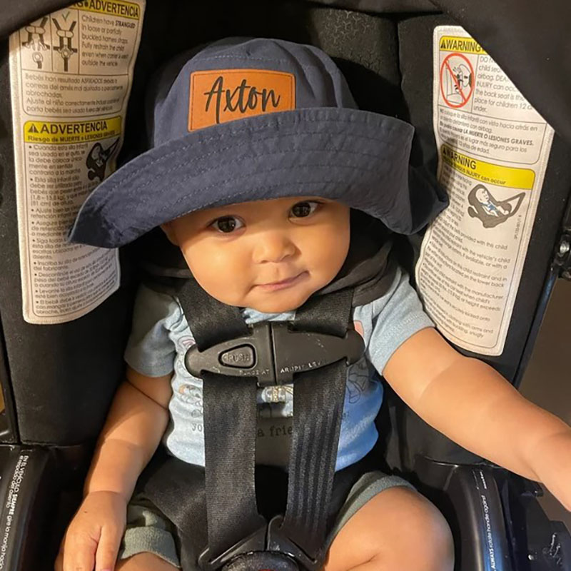 Bucket Sun Hat Daddy and Me Matching Leather Patch Hat