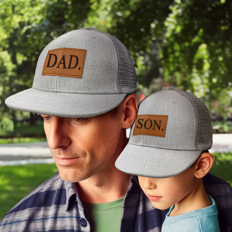 Personalised Dad and Son Engraved Father'day Baseball Cap
