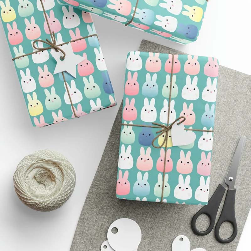Cute Easter Wrapping Paper Bunnies Gift Wrap Candy Wrapping Paper