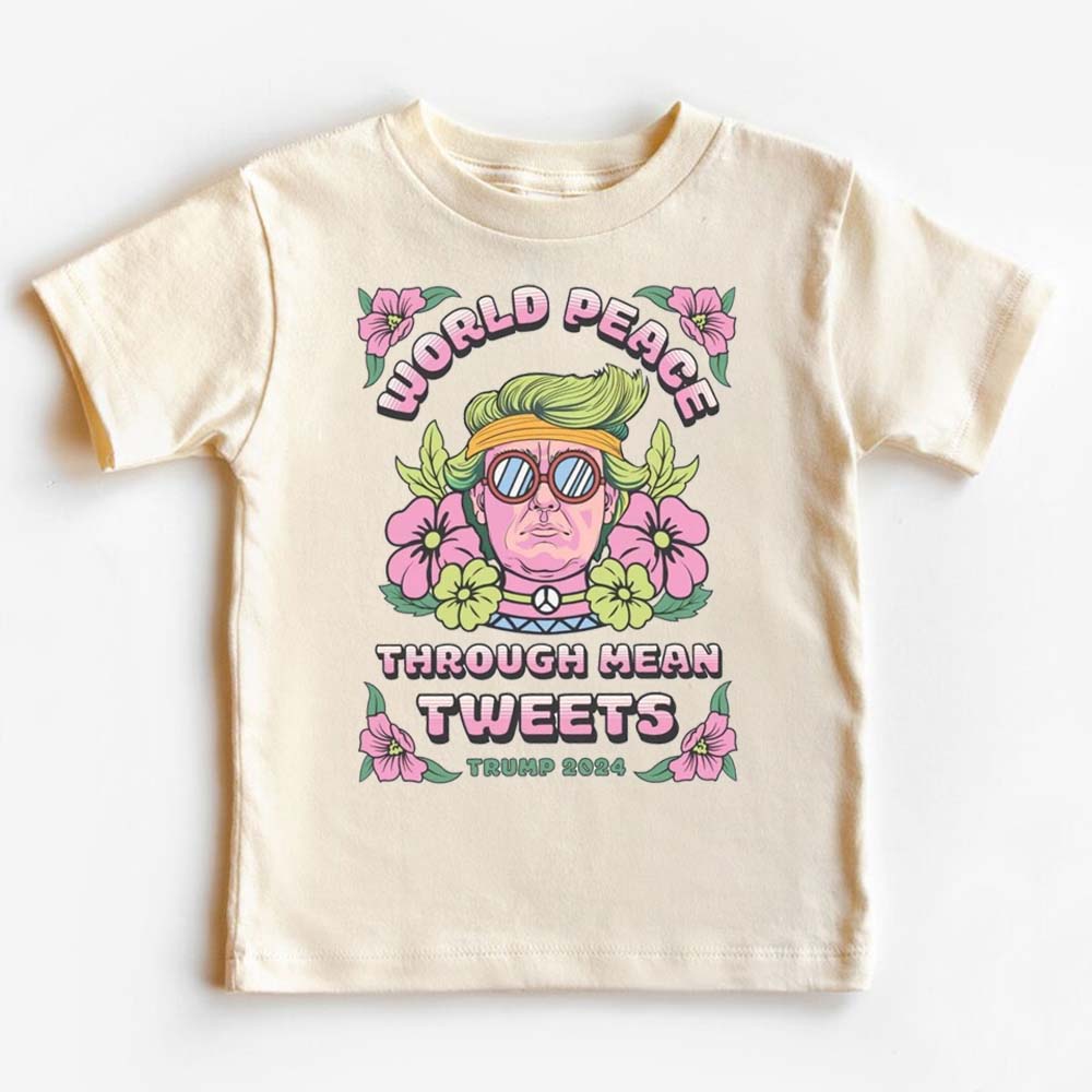 [Baby Onesie & Kids Tee]Comfort Colors Mean Tweets World Peace