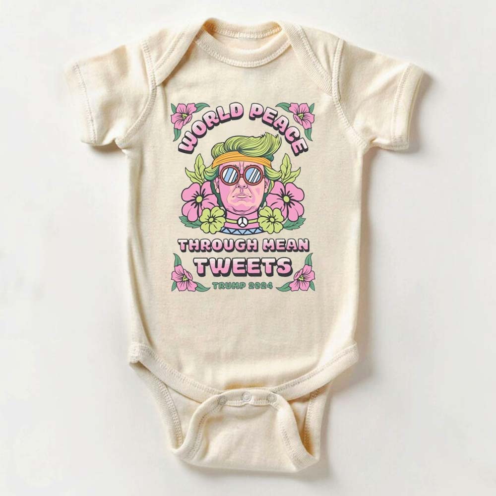 [Baby Onesie & Kids Tee]Comfort Colors Mean Tweets World Peace