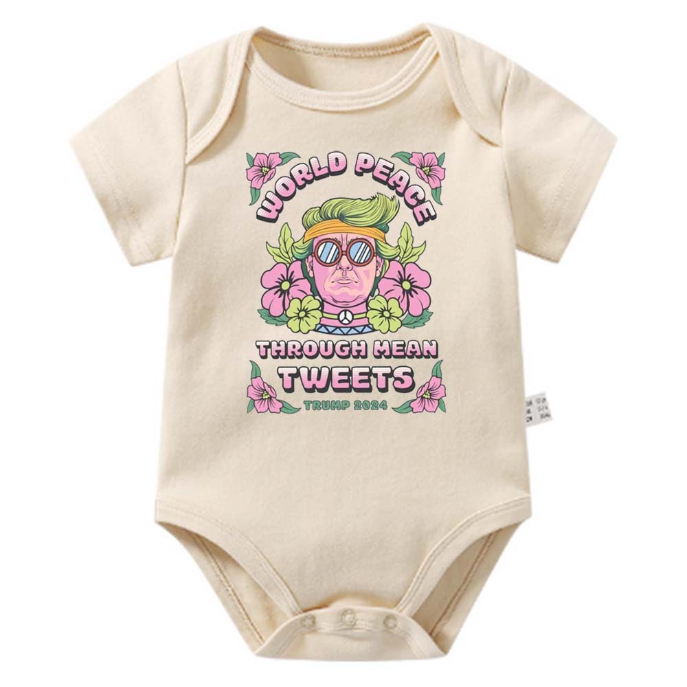 [Baby Onesie & Kids Tee]Comfort Colors Mean Tweets World Peace
