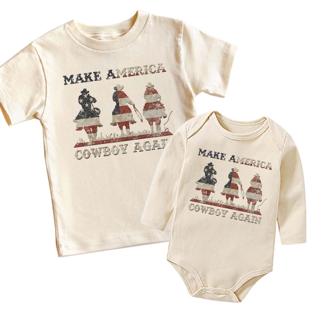 [Baby Onesie & Kids Tee]Make America Cowboy Again cowboy Shirt